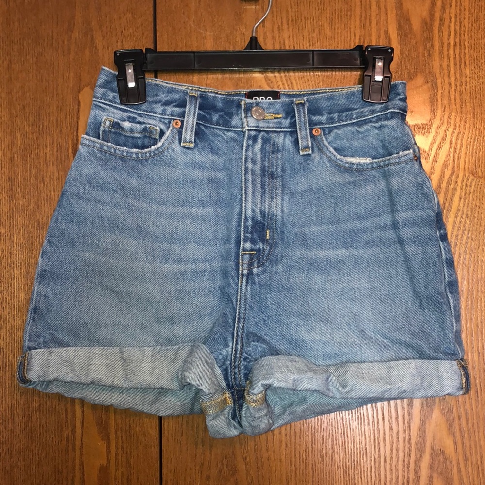 BDG high rise denim mom shorts